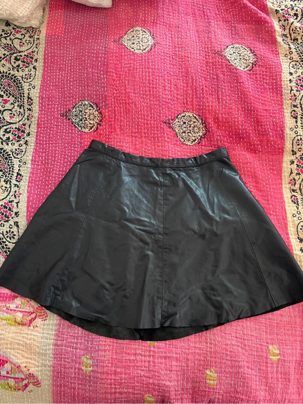 A.L.C. Black Leather Mini Skirt